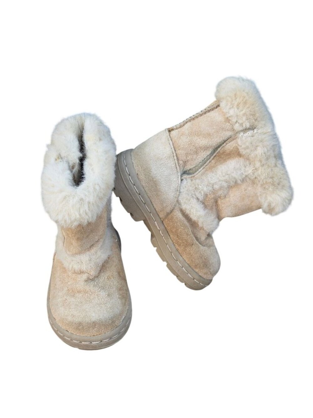 Kid Connection Toddler Girls Boots Size 3 Tan Faux Fur Shearling Winter Shoes